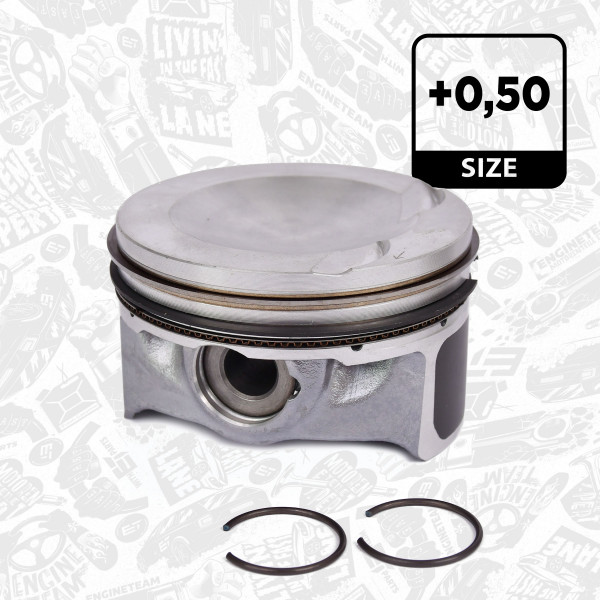 Piston with rings and pin - PM010750 ET ENGINETEAM - 41533620