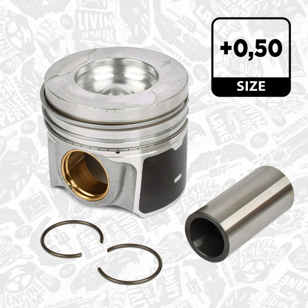 Piston with rings and pin - PM010950 ET ENGINETEAM