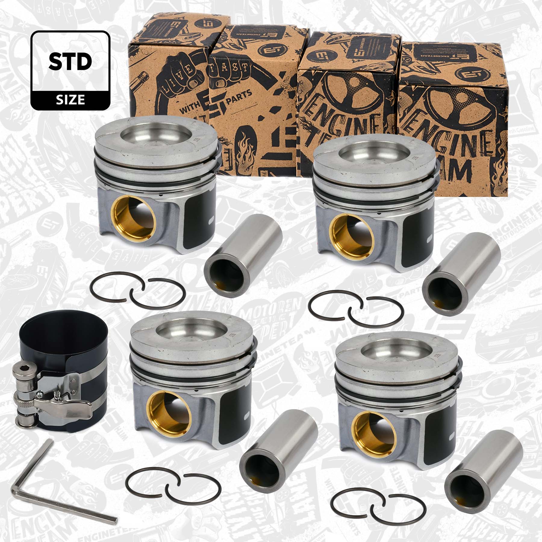 Piston kit - PM012000VR1 ET ENGINETEAM - 2275738, GK2Q6006-HB 