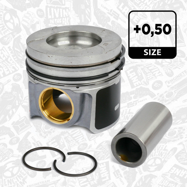 PM012050, Piston with rings and pin, Complete piston with rings and pin, ET ENGINETEAM, Ford Transit Tourneo YLFS YMFS 2,0 EcoBlue 2016+