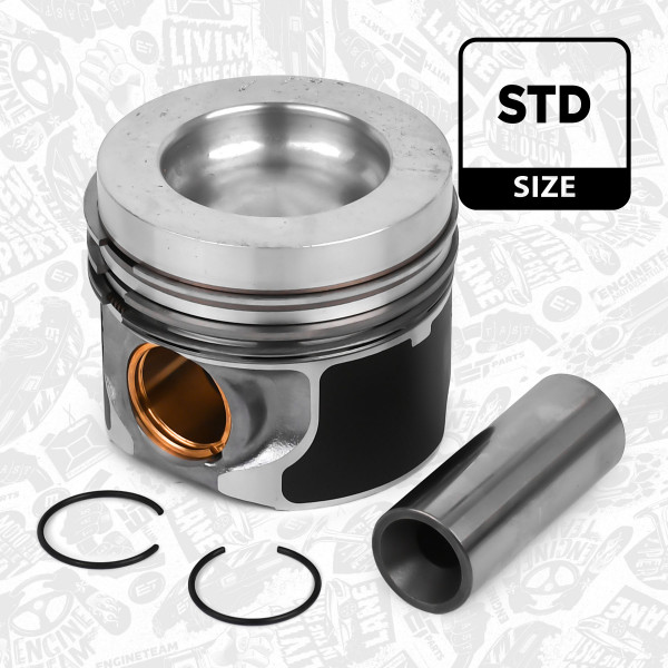 PM012200, Piston with rings and pin, Complete piston with rings and pin, ET ENGINETEAM, Audi Seat Skoda VW A3 A5 Toledo Exeo Yeti Octavia Transporter Passat CBAA CAAC 2,0 TDI 2015+, 03L107065AD, 03L107065G, 03L107065K, 03L107065M, 03L107065N, 028PI00129000, 40558600, 853970, 87-432300-00