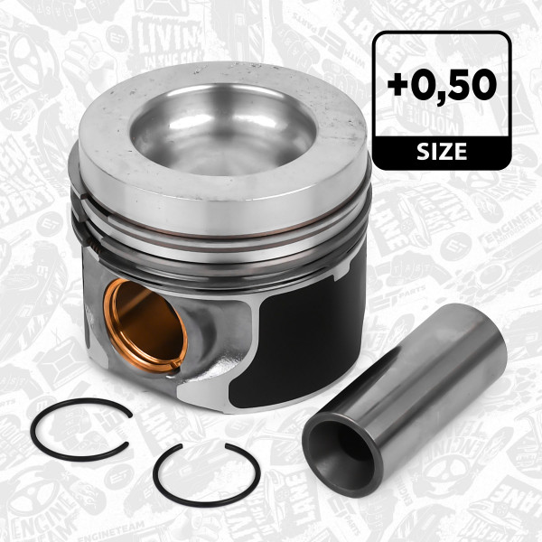 PM012250, Piston with rings and pin, Complete piston with rings and pin, ET ENGINETEAM, Audi Seat Skoda VW A3 A5 Toledo Exeo Yeti Octavia Transporter Passat CBAA CAAC 2,0 TDI 2015+, 028PI00129002, 40558620, 853975, 87-432307-00