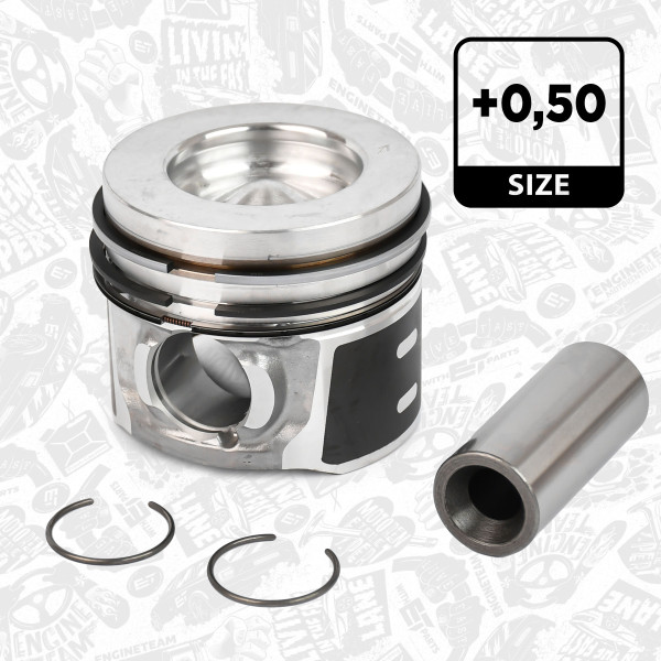 PM012650, Piston with rings and pin, Complete piston with rings and pin, ET ENGINETEAM, Citroen Peugeot Ford Volvo Berlingo C4 DS5 Spacetour 207 2008 Expert Teepe Partner Grand C-Max Focus B-Max V50 S40 V70 9HD (DV6C) 1,6 Hdi/TDCi 2011+
, 41253610