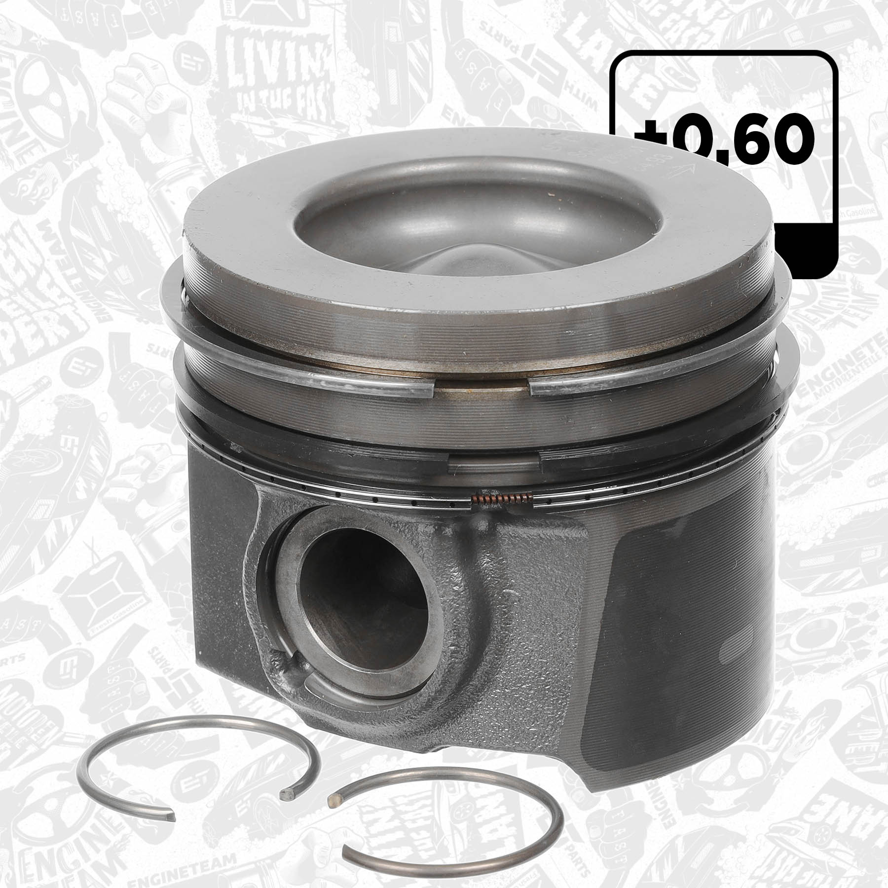 Piston with rings and pin - PM013060 ET ENGINETEAM - 41938610 | ET 
