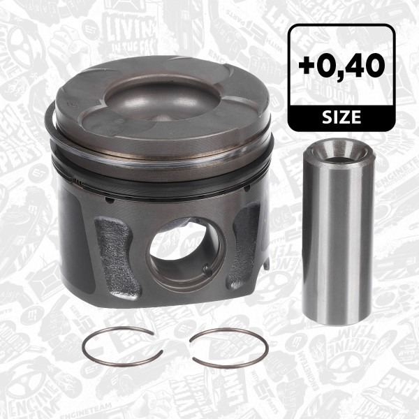 PM013340, Piston with rings and pin, Complete piston with rings and pin, ET ENGINETEAM, Alfa Romeo Chevrolet Fiat Opel Mito Aveo Tipo Punto Panda 500 Combo Astra 199 B1.000 1,3 JTD 2009+, 41288610