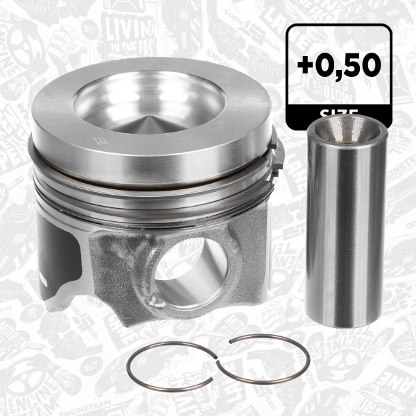 PM014250, Piston with rings and pin, Complete piston with rings and pin, ET ENGINETEAM, Audi Seat Škoda VW A1 A3 Leon Toledo Octavia Rapid Superb Touran Golf Passat CLHA CRKA 1,6 TDI 2013+, 41271620