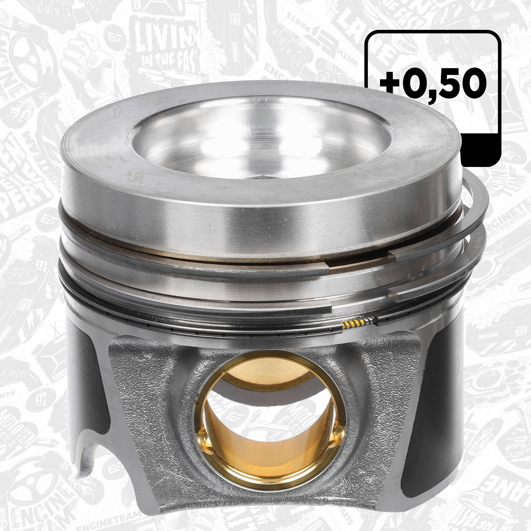 Piston with rings and pin - PM014350 ET ENGINETEAM - 41661620 