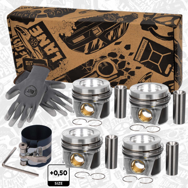 PM014350VR1, Piston Set, ET ENGINETEAM, Audi A3/Q3/TT Seat Alhambra Leon Škoda-VW Octavia-III Volkswagen Arteon Golf Tiguan 2,0TDi CUNA CUWA CUPA CRGA CRGB CUXA Euro6 2012+