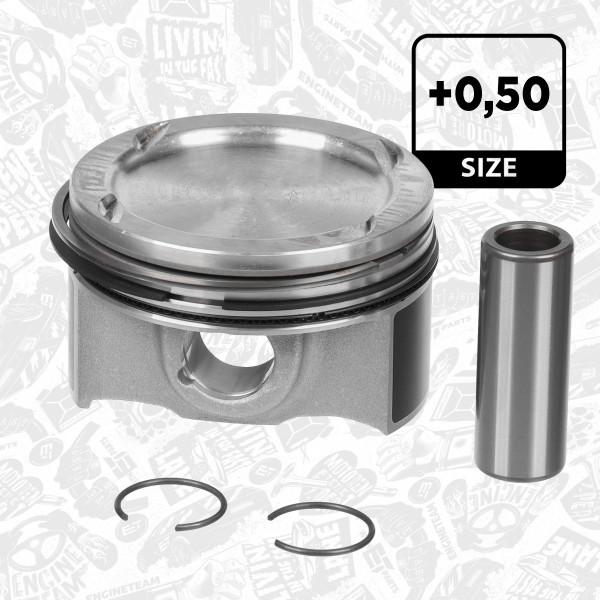 PM014550, Piston with rings and pin, Complete piston with rings and pin, ET ENGINETEAM, Opel Chevrolet Adam Astra Mokka Zafira Meriva Trax Cruze Orlando Aveo 1,4 A 14 NET 2012+