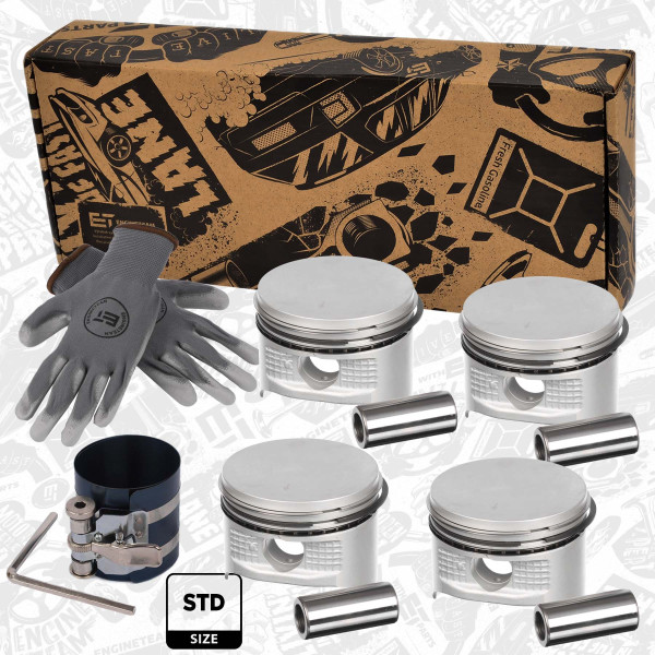 PM014600VR1, Sada pístu, Píst komp. - repair kit 1,25, ET ENGINETEAM, Ford Fiesta SNJA SNJC 1,25 2008+