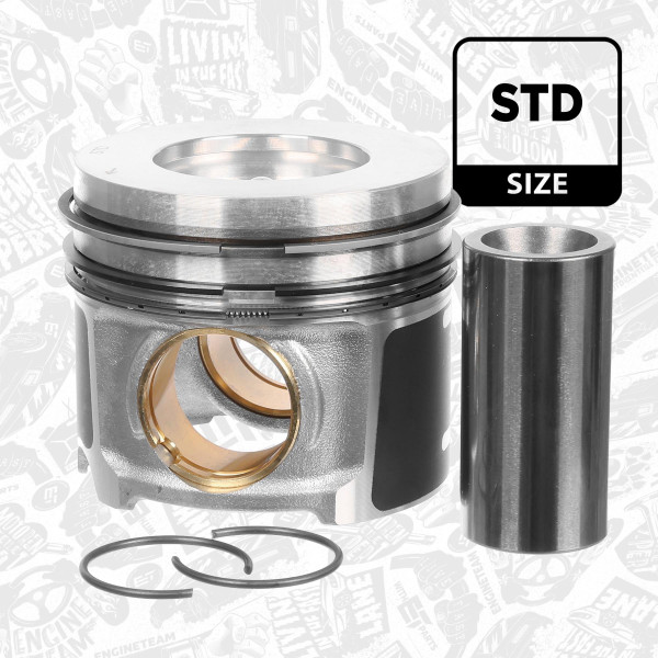 PM016600, Piston with rings and pin, ET ENGINETEAM, BMW Mini 1 (F20) 118 d 2 Gran Tourer (F46) 220 d 3 (F30, F80) 316 d 4 Gran Coupe (F36) 425 d 5 (F10) 518 d 6 Gran Turismo (G32) 620 d X1 (F48) xDrive 18 d X2 (F39) xDrive 25 d X5 (G05, F95) xDrive 25 d Cooper Countryman Clubman 2.0 D  B47 D20 A 2011+, 11258571012, 8571012, 41853600, FP23-10020
