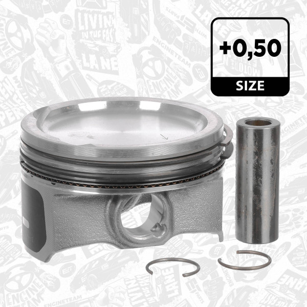 PM016850, Piston with rings and pin, ET ENGINETEAM, VW Škoda Seat Polo Fabia Roomster Cordoba Ibiza 1.6 16V BTS 2006+
