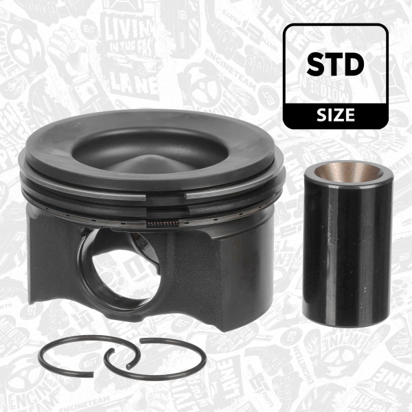 PM017100, Piston with rings and pin, ET ENGINETEAM, Peugeot Citroen Opel Boxer Jumper Movano 2.2 BlueHDi DW12RUD 2019+, 1675873980, 42149600, FP23-106800