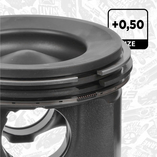 Piston with rings and pin - PM017150 ET ENGINETEAM | ET ENGINETEAM