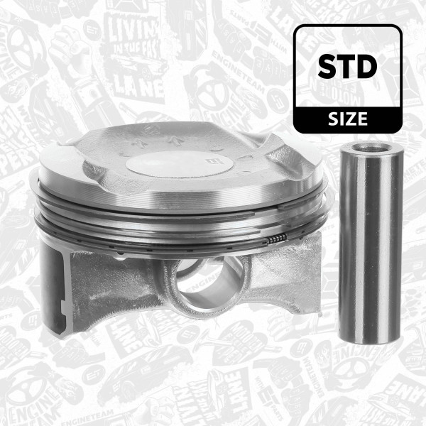 PM017400, Piston with rings and pin, ET ENGINETEAM, Citroen Peugeot Opel C3 C-Elysee 2008 208 301 Corsa Crossland 1.2 VTi HMM (EB2FAD) 2018+, 1618395180, 42245600