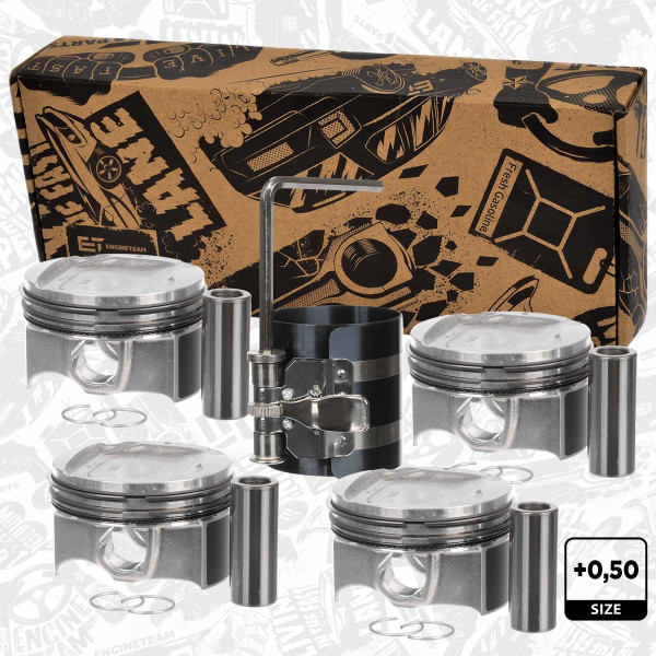 Repair set - complete piston with rings and pin (for 1 engine) - PM018250VR1 ET ENGINETEAM