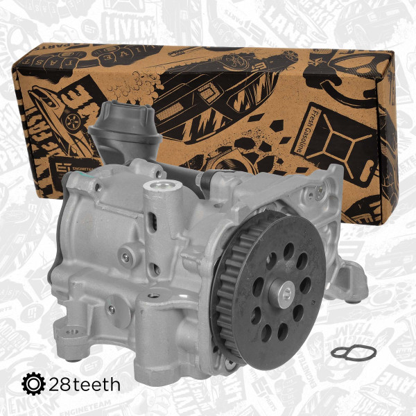 PU0174, Vakuové čerpadlo, brzdový systém, Pumpa olej.2,0TDi CLHA do 2014 / 28 zubů, ET ENGINETEAM, VW Audi Škoda Seat Golf A3 Octavia Leon 2.0TDI CLHA <2014, 04L145208D