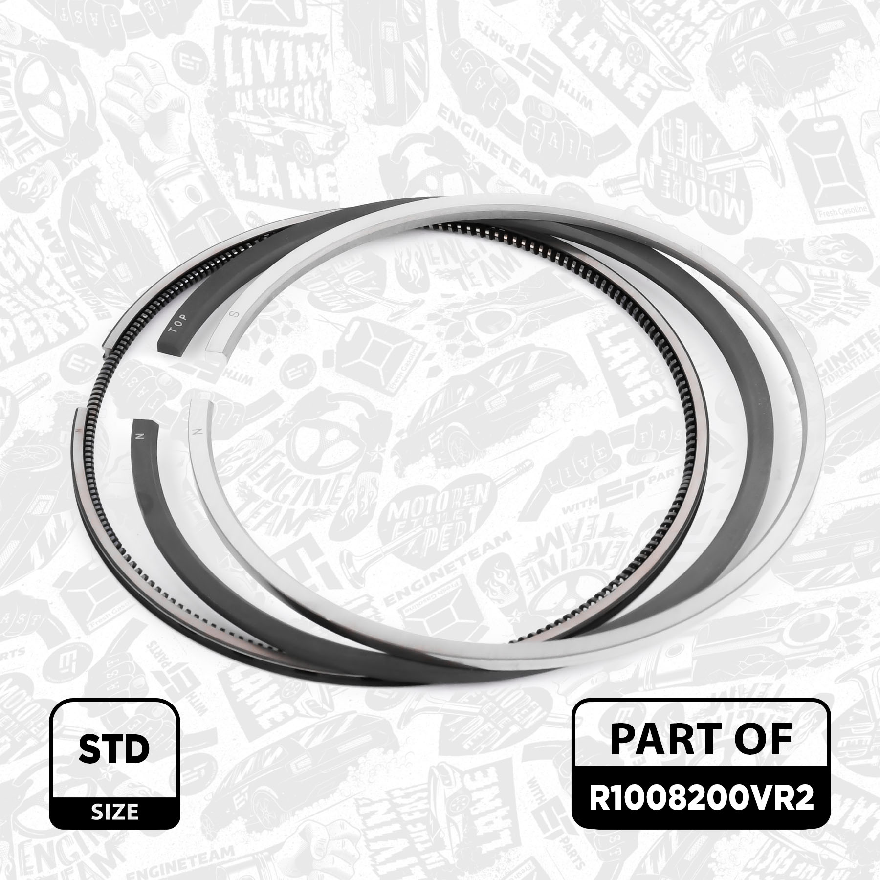 5x Piston Ring Kit - R1008200VR2 ET ENGINETEAM - 6110300024 