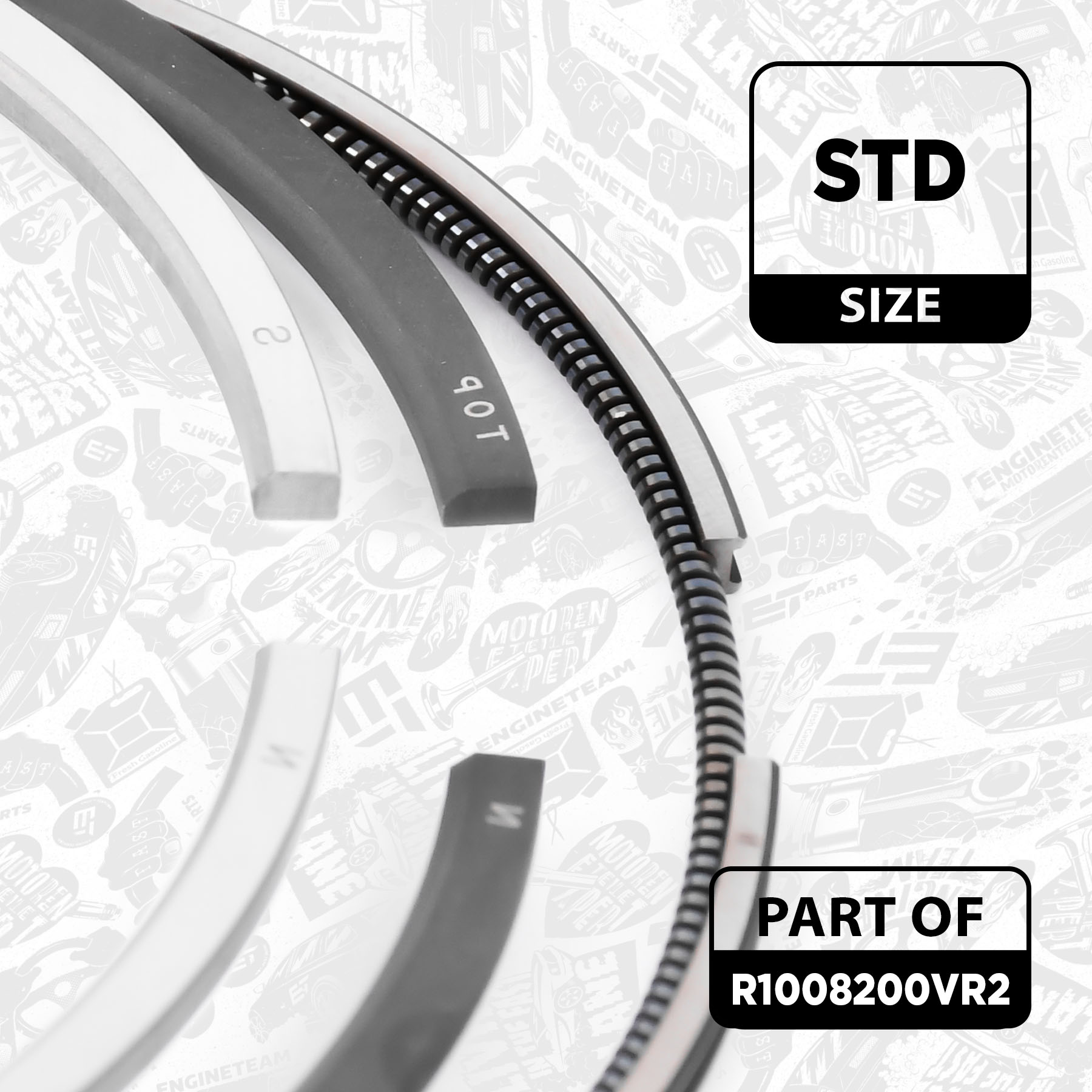 5x Piston Ring Kit - R1008200VR2 ET ENGINETEAM - 6110300024 