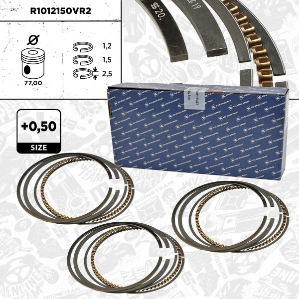R1012150VR2, 3x Sada pístních kroužků, Sada píst.kr.(3) - repair kit 1,2, ET ENGINETEAM, Seat Skoda VW Ibiza IV Cordoba Fabia Rapid Golf Bora CGPA BZG 1,6 16V 1,2 2000+, 800054110050