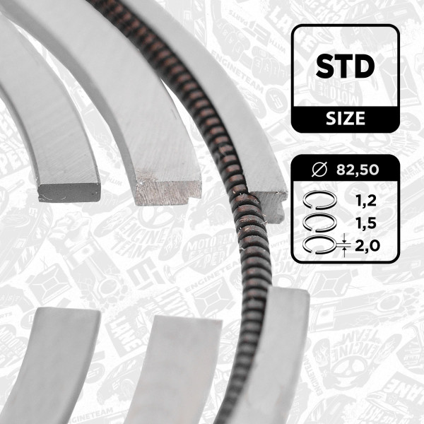 R1012200, Piston Ring Set, ET ENGINETEAM, Audi Seat Skoda VW A3 Altea Leon Octavia II Golf Passat 2,0 TFSI BBJ BLX 2004+, 06D198151B, 06D198151E, 06F198151A, 06F198151, 03319N0, 08-435100-10, 800111510000, 08-438500-00