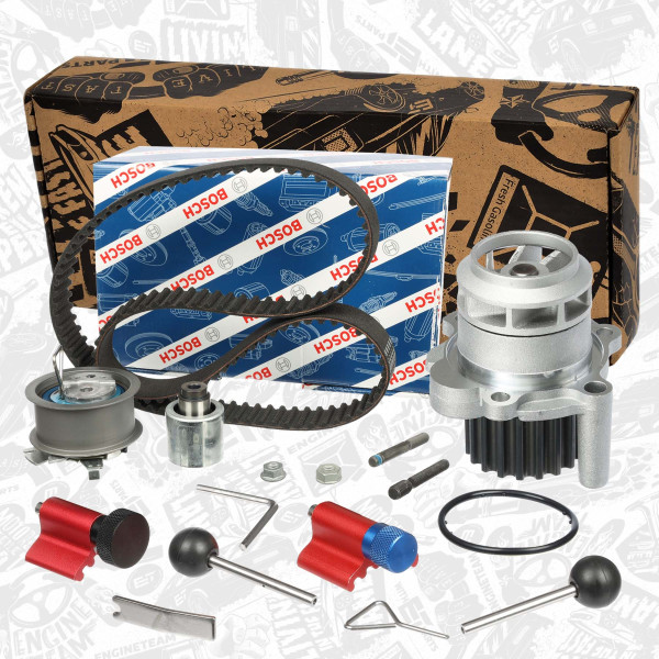 RM0012VR4, Vodní pumpa + sada ozubeného řemene, řemen rozvod.sada+vod.pumpa+nářadí 1,4TDI/1,9TDI/ET,Bosch, ET ENGINETEAM, Audi Seat Skoda VW A3 Caddy Golf Toledo Octavia II BXE BLS 1,9 TDI 1,4 TDI 2004+, 045121011F, 045121011FV, 045121011FX, 045121011H, 045121011HV, 045121011HX, 038198119C, 038198119A, 038198119J, 1987948253, 352316171195, 7.07152.11.0