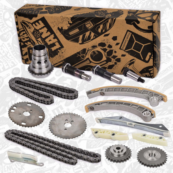 RS0033, Sada rozvodového řetězu, Sada rozvodů F1CE/full-set/E3/E4, ET ENGINETEAM, Citroen Fiat Iveco 3,0D/Hdi F1CE 2004+ EUR3/EUR4, 504084527, 504288857, 504084526, 504184526, 504161356, 5801375562, 504084528, 504056152, 504082434