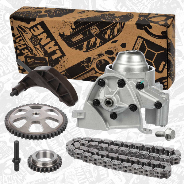 RS0116VR1, Chain Set, oil pump drive + oil pump, ET ENGINETEAM, Skoda Seat VW Ibiza Toledo Fabia Rapid Roomster Polo 1,2 CGPA 2008+, 03E115225, 03E109507AA, 03E105209N, 03E115121E, 03E109511A, 03D115105D, 03D115105E, 03D115105F, 03D115105G, N10155906