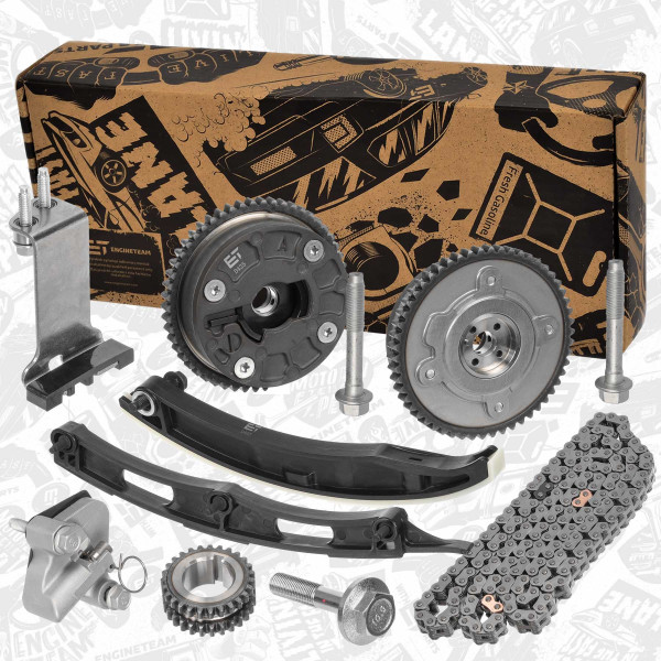 RS0144VR1, Sada rozvodového řetězu, Sada rozvodů 1,0/1,4 /vč.VVT, ET ENGINETEAM, Opel Astra Karl 1,0/1,4 B 10 XE 2015+, 12656083, 12664050, 12656081, 12669181, 12669182, 12656078, 11611070, 12643698, 12655753