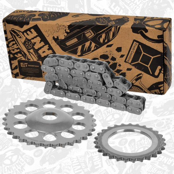 RS0163, Chain Kit, oil pump drive, ET ENGINETEAM, Land Rover Jaguar Range Rover Velar Sport IV Evoque Discovery Defender E-Pace F-Pace XE XF 2.0 PT204(AJ20P4) 2015+, AJ813322, G4D36A893CA, LR073750, G4D36A895AA, JDE36468, LR073751, G4D36L681BA, JDE36483, LR073763