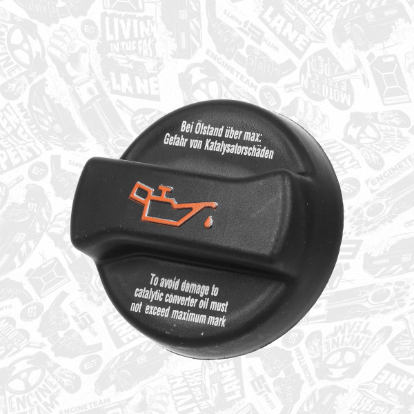 TM0098, Cap, oil filler neck, ET ENGINETEAM, VW Škoda Audi Seat Ford Volvo Beetle Bora Caddy Corrado Golf Jetta Passat Polo Scirocco Vento Fabia Felicia Octavia Rapid Suerb Yeti 100 200 80 90 A1 A2 A3 A4 A6 Coupe TT V8 Alhambra Altea Cordoba Ibiza Leon Toledo Galaxy S70 S80 V70 1.9TDI 1995+, 049103485F, 06A103485C, 06A103485H, 077103485A, 1004932, 3M216K614BA, 9180597, 06A103485F, 1669800, 6A103485H, 95VW6765AA, 026103485A, 030103485, 07K109283D, 1224838, 1100586, 6A103485C, 6B103485C, 77103485A, 06B103485C, 1405862, 06B103485B, 06B103485D, 1131830, 6B103485B, 030103485A, 077103485, 111115485, 26103485A, 6A103485F
