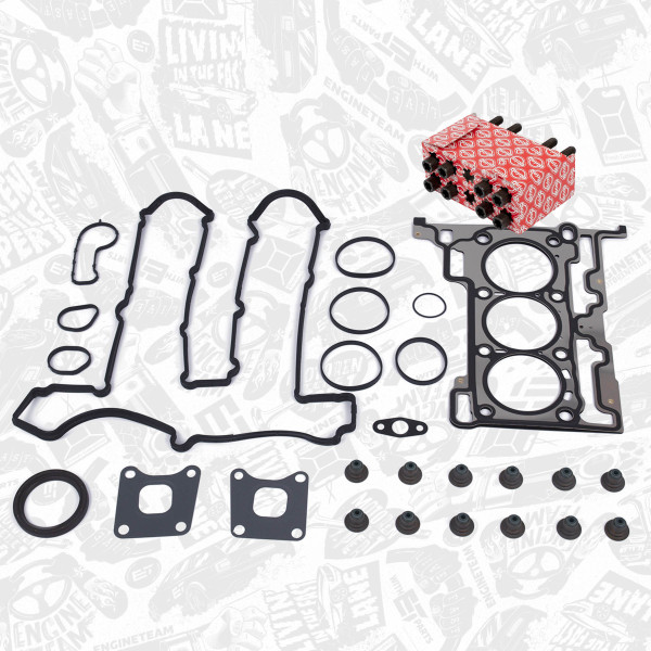 TS0057BT, Gasket Kit, cylinder head, Cylinder head gasket set, Gasket Set, cylinder head + bolt set, ET ENGINETEAM, Ford B-Max C-Max Fiesta Mondeo Focus Transit Courier Tourneo Connect SFCA M1CA 1,0 EcoBoost 2014+, 1804813, 1760313, CM5G-6065-EA, 1939521, DM5G6051AA, 1771609, CM5G6051GC