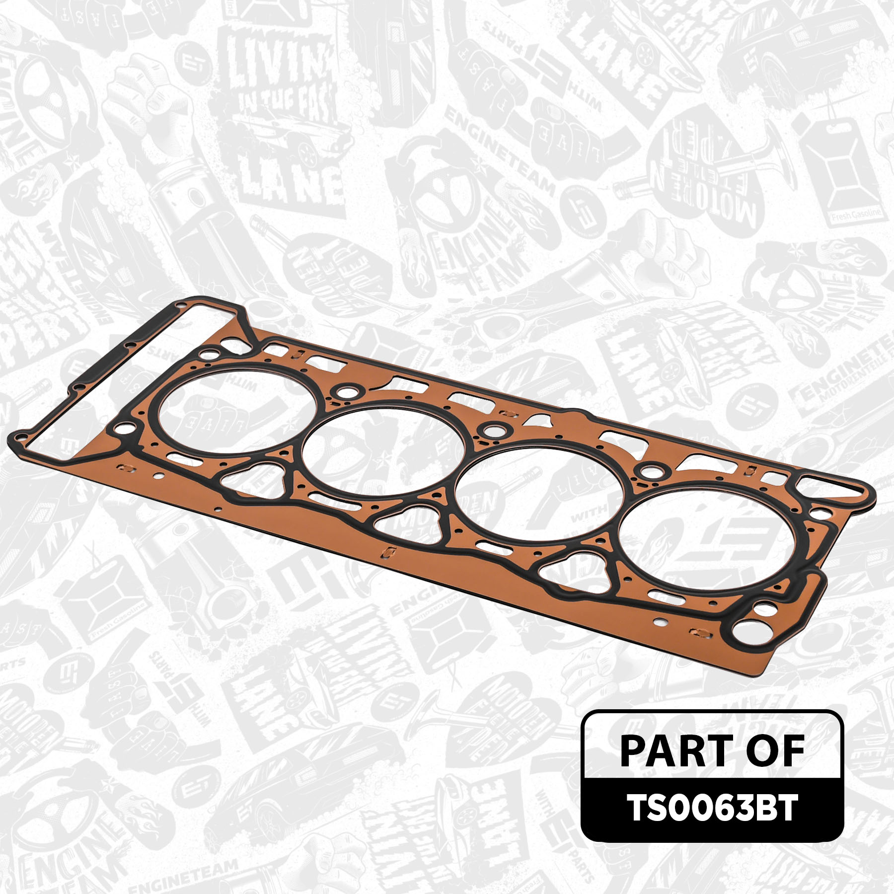 Gasket Set, cylinder head + bolt set - TS0063BT ET ENGINETEAM  