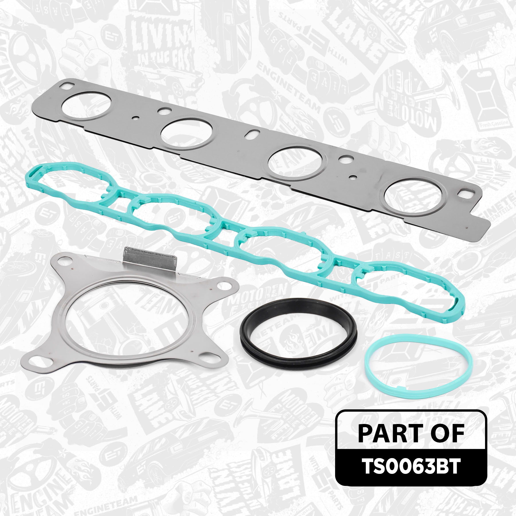 Gasket Set, cylinder head + bolt set - TS0063BT ET ENGINETEAM  