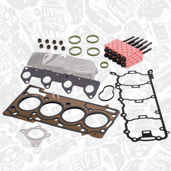 TS0066BTVR1, Gasket Set, cylinder head + bolt set, ET ENGINETEAM, Audi A1/A3 Seat Altea Ibiza Leon Toledo Škoda-VW Fabia-II Octavia-II Rapid Roomser Yeti Volkswagen Beetle Caddy Golf Polo Touran 1,2TSi CBZA CBZB CBZC 2010→2015, WHT004790