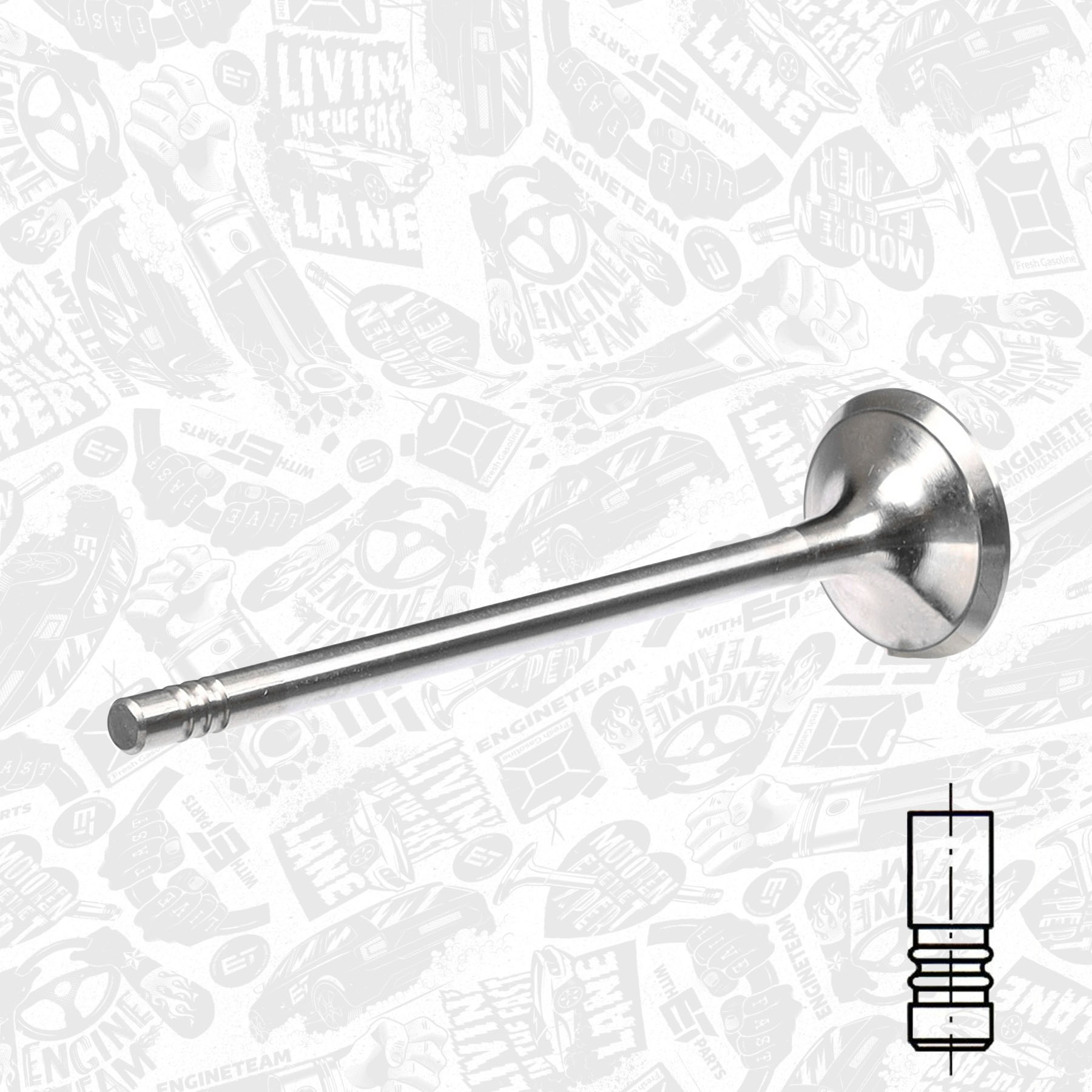 Exhaust Valve - VE0025 ET ENGINETEAM - 641095, 9158474, 55564737 