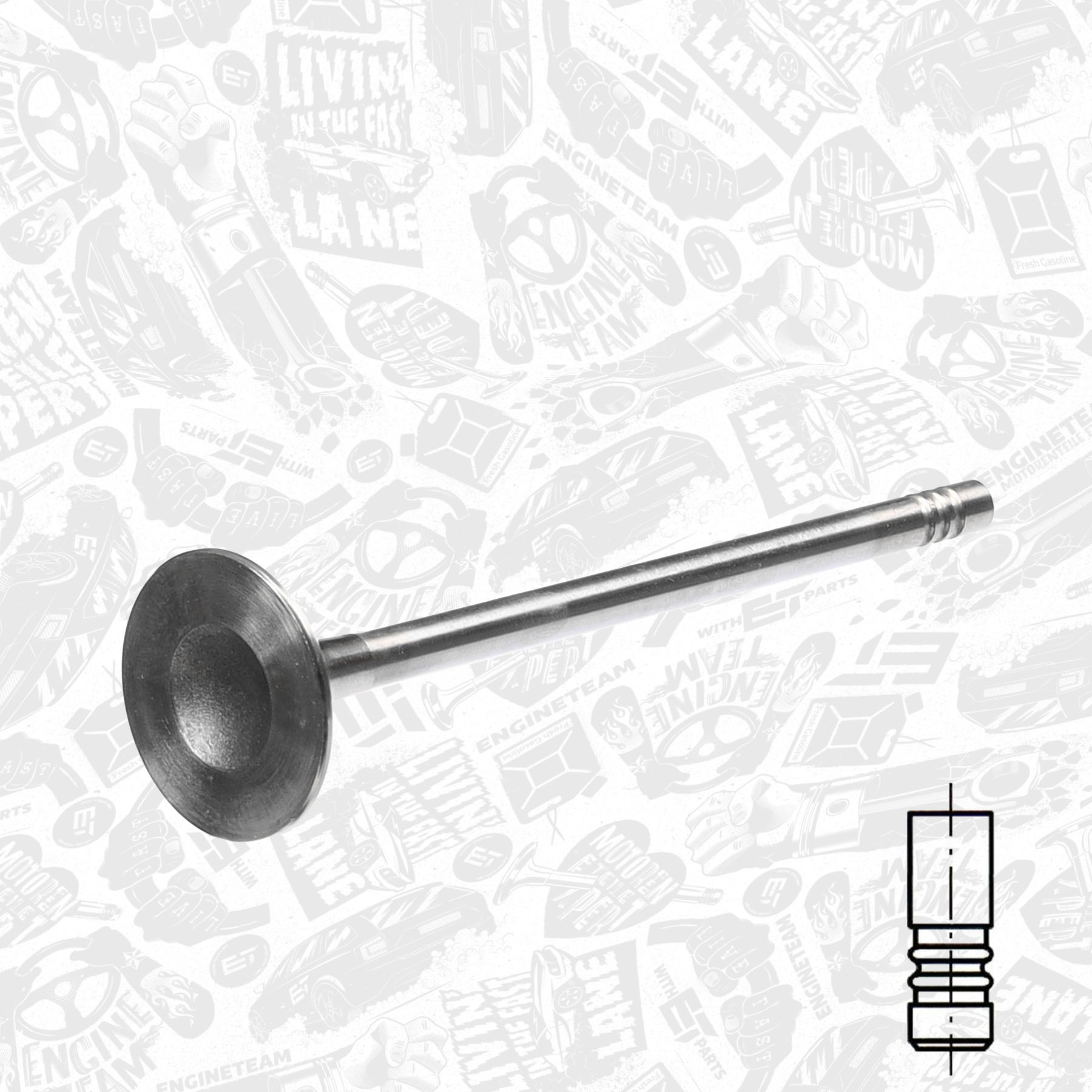Exhaust Valve - VE0025 ET ENGINETEAM - 641095, 9158474, 55564737 