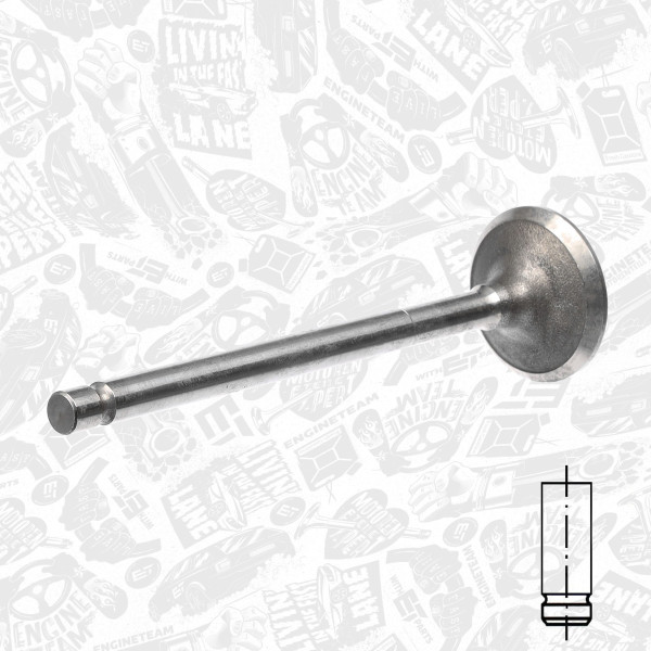 VI0017, Sací ventil, Ventil sací IN (1) 1,4i 12V, ET ENGINETEAM, Fiat Lanci 1,4i 182 A3/182 A5/840 A2/840 A4 1995-2002, 028109601H, 7712114, 171033, R4778/SCR, V91927