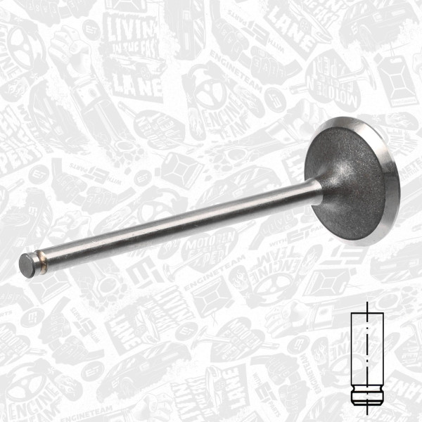 VI0108, Sací ventil, Ventil sací IN (1) 2,0i 16V, ET ENGINETEAM, Citroen C4/C5/Xsara, Peugeot 206/307 2,0i RFN (EW10J4) 2000+, 0948.99, 9623950380, 531010, R6113/S, V94200
