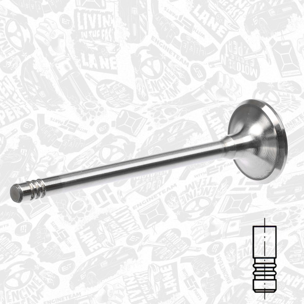 VI0149, Sací ventil, Ventil sací IN (1) 2,2TDCI 16V, ET ENGINETEAM, Citroen Fiat Ford Peugeot 2,2HDi/TDCi 2006+, 0948E5, 0948.E5, 1871590, 9676718180, C2S43991, LR069031, MN982142, 039VE31990000, 539050, 820012, R6595/SCR, V95083