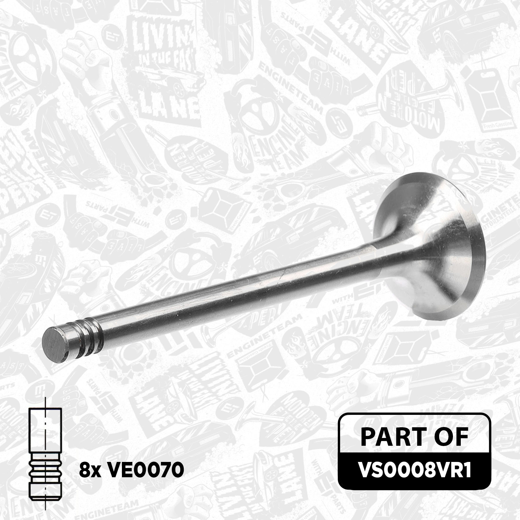 Valve Kit, intake/exhaust valve VS0008VR1 ET 03G109611D