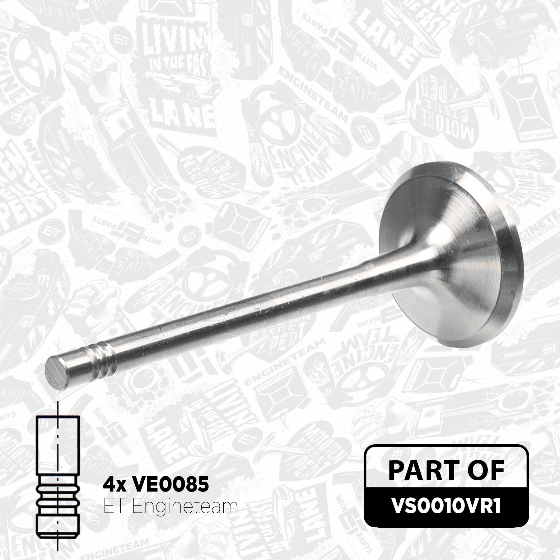 Valve Kit, intake/exhaust valve VS0010VR1 ET 06B109611C