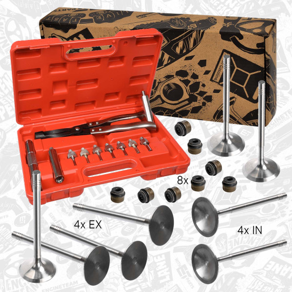 VS0034VR2, Valve Kit, intake/exhaust valve, ET ENGINETEAM, Audi Seat Skoda VW A1 A3 Toledo Ibiza Altea XL Yeti Roomster Rapid Fabia Touran Jetta Golf Caddy 1,2 TSI CBZA CBZB 2009+, 03F109611B, 03F109611C, 03F109601A, 036109675A, 06B109675B, 06J105675, 06J109675, 06K109675