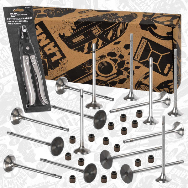 VS0059, Valve Kit, intake/exhaust valve, ET ENGINETEAM, VW Škoda Audi Seat Man Arteon Caddy California Crafter Golf Passat Tiguan Touran Trasnporter Karow Kodiaq Octavia Superb A3 A5 A6 A7 Q2 Q3 Q5 TGE 2.0TDI DAVA 2015+, 04L109601H, 05L109601A, 04L109601N, 04L109611, 05L109611E, 04E109675L, 04L109675A, 05L109675