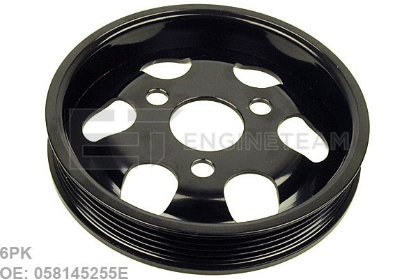 Borgeson 801105 Power Steering Pump Pulley - 5-1/2 Inch Diameter, Painted Black