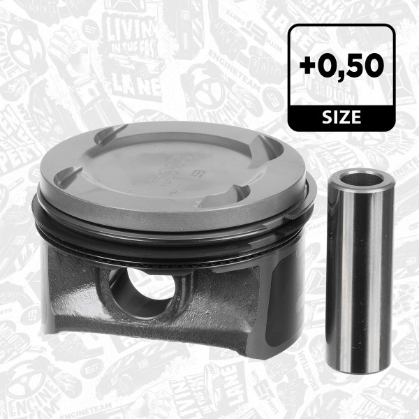 PM015250, Piston with rings and pin, Complete piston with rings and pin, ET ENGINETEAM, Opel Chevrolet Adam Astra Corsa Meriva A 14 XER 1,4 2010+, 625068, 624002, 55588066, 55571105