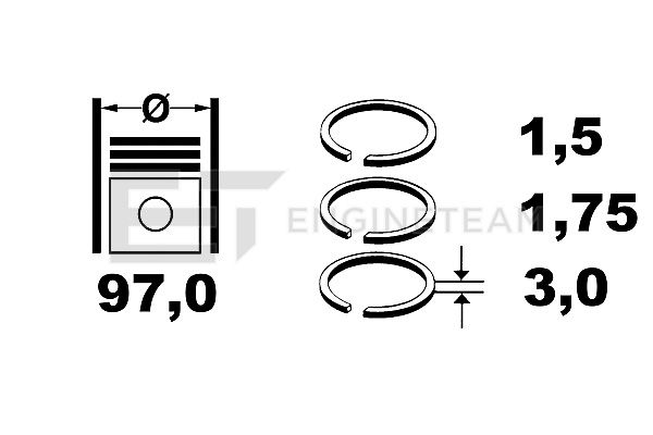 Sada pístních kroužků - R1000700 ET ENGINETEAM